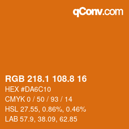 Color code: RGB 218.1 108.8 16 | qconv.com