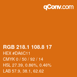 Color code: RGB 218.1 108.8 17 | qconv.com