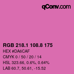 カラーコード: RGB 218.1 108.8 175 | qconv.com