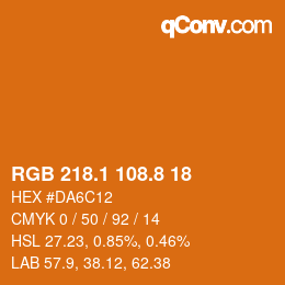 Color code: RGB 218.1 108.8 18 | qconv.com