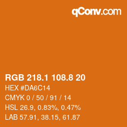 Farbcode: RGB 218.1 108.8 20 | qconv.com