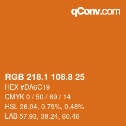 Code couleur: RGB 218.1 108.8 25 | qconv.com
