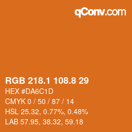 Farbcode: RGB 218.1 108.8 29 | qconv.com