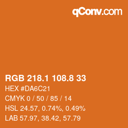 Farbcode: RGB 218.1 108.8 33 | qconv.com