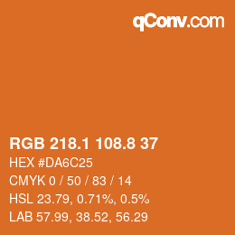 Color code: RGB 218.1 108.8 37 | qconv.com