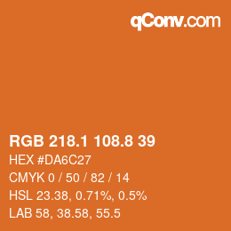 Farbcode: RGB 218.1 108.8 39 | qconv.com