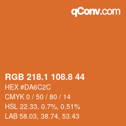 Color code: RGB 218.1 108.8 44 | qconv.com