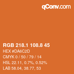 Color code: RGB 218.1 108.8 45 | qconv.com