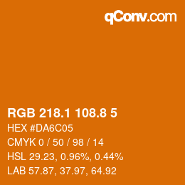 Color code: RGB 218.1 108.8 5 | qconv.com