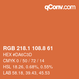 Color code: RGB 218.1 108.8 61 | qconv.com