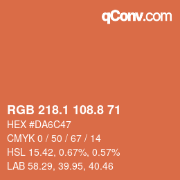 Código de color: RGB 218.1 108.8 71 | qconv.com