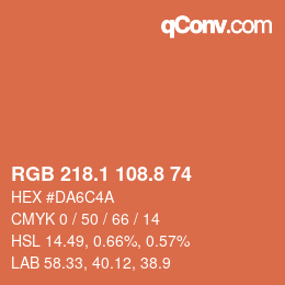Color code: RGB 218.1 108.8 74 | qconv.com