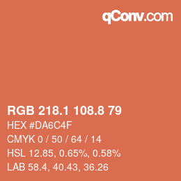 Farbcode: RGB 218.1 108.8 79 | qconv.com