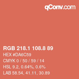 Farbcode: RGB 218.1 108.8 89 | qconv.com