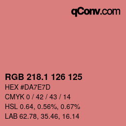 カラーコード: RGB 218.1 126 125 | qconv.com