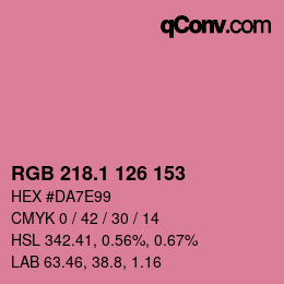カラーコード: RGB 218.1 126 153 | qconv.com
