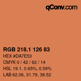Color code: RGB 218.1 126 83 | qconv.com