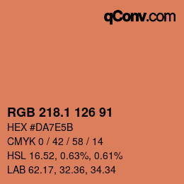 カラーコード: RGB 218.1 126 91 | qconv.com