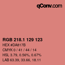 カラーコード: RGB 218.1 129 123 | qconv.com