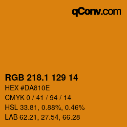 カラーコード: RGB 218.1 129 14 | qconv.com
