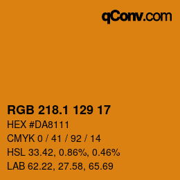 カラーコード: RGB 218.1 129 17 | qconv.com