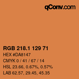 カラーコード: RGB 218.1 129 71 | qconv.com