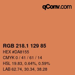 カラーコード: RGB 218.1 129 85 | qconv.com