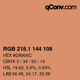 カラーコード: RGB 218.1 144 108 | qconv.com