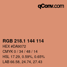 カラーコード: RGB 218.1 144 114 | qconv.com