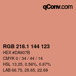 カラーコード: RGB 218.1 144 123 | qconv.com