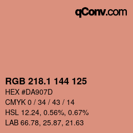 カラーコード: RGB 218.1 144 125 | qconv.com