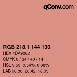 カラーコード: RGB 218.1 144 130 | qconv.com
