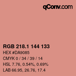 カラーコード: RGB 218.1 144 133 | qconv.com