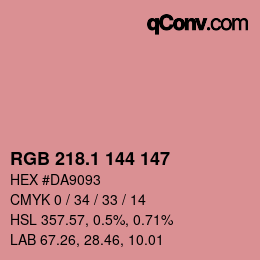 カラーコード: RGB 218.1 144 147 | qconv.com