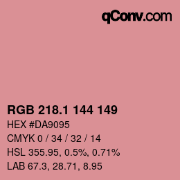 カラーコード: RGB 218.1 144 149 | qconv.com
