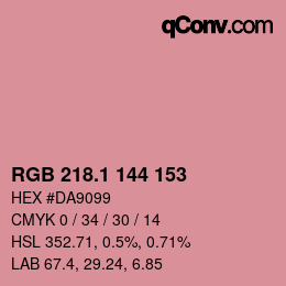 カラーコード: RGB 218.1 144 153 | qconv.com