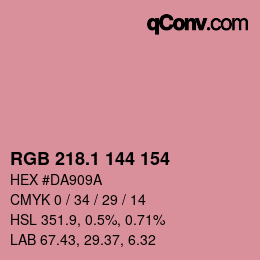 カラーコード: RGB 218.1 144 154 | qconv.com