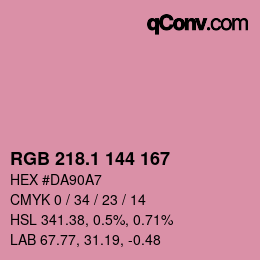 カラーコード: RGB 218.1 144 167 | qconv.com