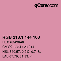 カラーコード: RGB 218.1 144 168 | qconv.com