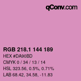 カラーコード: RGB 218.1 144 189 | qconv.com
