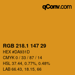 カラーコード: RGB 218.1 147 29 | qconv.com