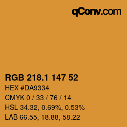 カラーコード: RGB 218.1 147 52 | qconv.com