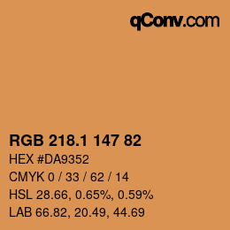 カラーコード: RGB 218.1 147 82 | qconv.com