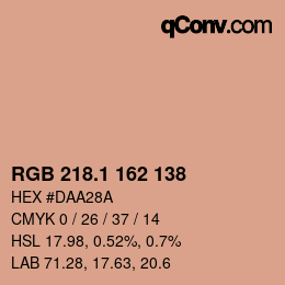 カラーコード: RGB 218.1 162 138 | qconv.com