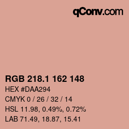 カラーコード: RGB 218.1 162 148 | qconv.com