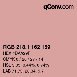 カラーコード: RGB 218.1 162 159 | qconv.com