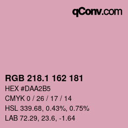 カラーコード: RGB 218.1 162 181 | qconv.com