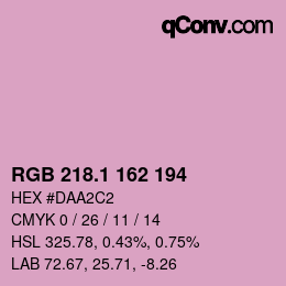 カラーコード: RGB 218.1 162 194 | qconv.com