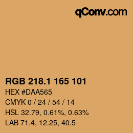 カラーコード: RGB 218.1 165 101 | qconv.com