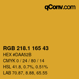 カラーコード: RGB 218.1 165 43 | qconv.com
